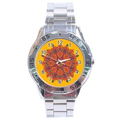 Ornate Mandala Stainless Steel Analogue Watch by Valentinaart