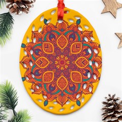 Ornate Mandala Oval Filigree Ornament (two Sides) by Valentinaart