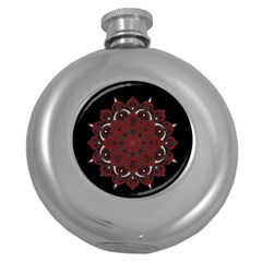 Ornate Mandala Round Hip Flask (5 Oz) by Valentinaart