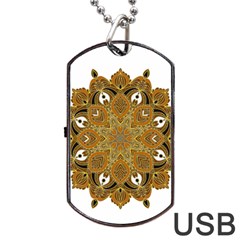 Ornate Mandala Dog Tag Usb Flash (two Sides) by Valentinaart