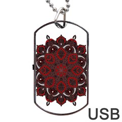 Ornate Mandala Dog Tag Usb Flash (one Side) by Valentinaart