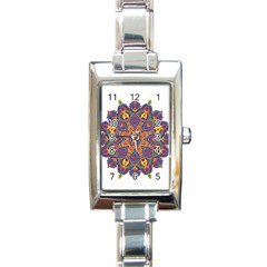 Ornate Mandala Rectangle Italian Charm Watch by Valentinaart