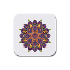 Ornate Mandala Rubber Coaster (square)  by Valentinaart