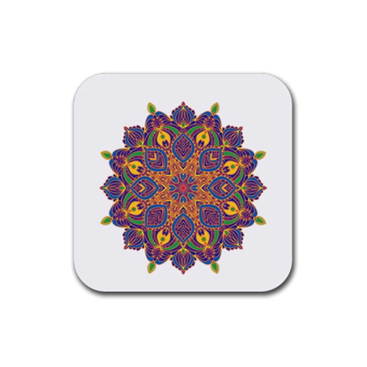 Ornate mandala Rubber Coaster (Square) 