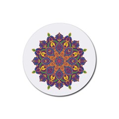 Ornate Mandala Rubber Coaster (round)  by Valentinaart