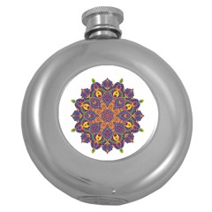 Ornate Mandala Round Hip Flask (5 Oz) by Valentinaart