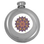 Ornate mandala Round Hip Flask (5 oz) Front