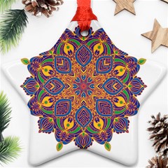 Ornate Mandala Star Ornament (two Sides) by Valentinaart