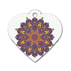 Ornate Mandala Dog Tag Heart (two Sides) by Valentinaart