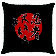 Ninja Throw Pillow Case (black) by Valentinaart