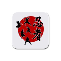 Ninja Rubber Square Coaster (4 Pack)  by Valentinaart