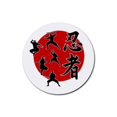 Ninja Rubber Round Coaster (4 Pack)  by Valentinaart