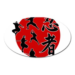 Ninja Oval Magnet by Valentinaart