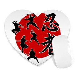 Ninja Heart Mousepads by Valentinaart