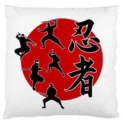 Ninja Large Flano Cushion Case (one Side) by Valentinaart