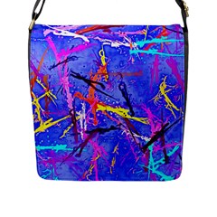 Paint Splashes                       Flap Closure Messenger Bag (l) by LalyLauraFLM