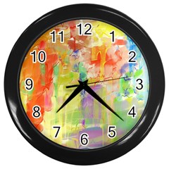 Paint Texture                        Wall Clock (black) by LalyLauraFLM