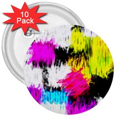 Colorful Blurry Paint Strokes                         3  Button (10 Pack) by LalyLauraFLM