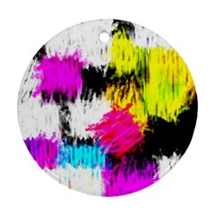 Colorful Blurry Paint Strokes                         Ornament (round) by LalyLauraFLM