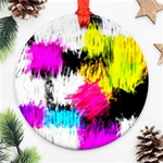 Colorful blurry paint strokes                         Ornament (Round) Front