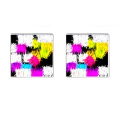 Colorful Blurry Paint Strokes                         Cufflinks (square) by LalyLauraFLM