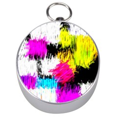 Colorful Blurry Paint Strokes                         Silver Compass by LalyLauraFLM