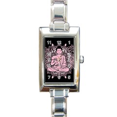 Ornate Buddha Rectangle Italian Charm Watch by Valentinaart