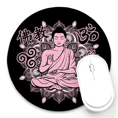 Ornate Buddha Round Mousepads by Valentinaart