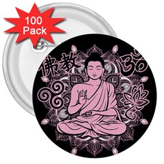 Ornate Buddha 3  Buttons (100 Pack)  by Valentinaart