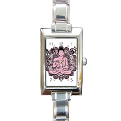 Ornate Buddha Rectangle Italian Charm Watch by Valentinaart