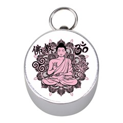 Ornate Buddha Mini Silver Compasses