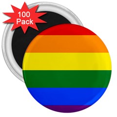 Pride Rainbow Flag 3  Magnets (100 Pack) by Valentinaart