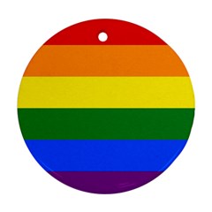 Pride Rainbow Flag Round Ornament (two Sides)