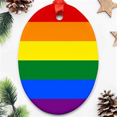 Pride Rainbow Flag Oval Ornament (two Sides)