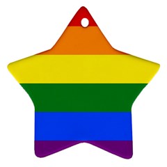 Pride Rainbow Flag Star Ornament (two Sides) by Valentinaart