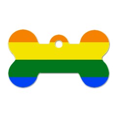 Pride Rainbow Flag Dog Tag Bone (one Side)