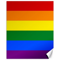 Pride Rainbow Flag Canvas 11  X 14   by Valentinaart