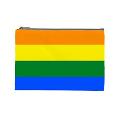 Pride Rainbow Flag Cosmetic Bag (large)  by Valentinaart