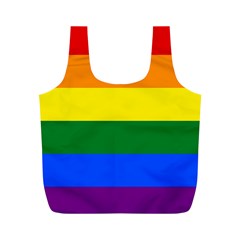 Pride Rainbow Flag Full Print Recycle Bags (m)  by Valentinaart