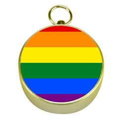 Pride Rainbow Flag Gold Compasses by Valentinaart