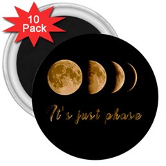 Moon Phases  3  Magnets (10 Pack)  by Valentinaart