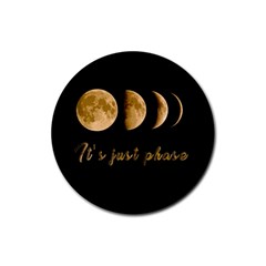 Moon Phases  Rubber Round Coaster (4 Pack)  by Valentinaart