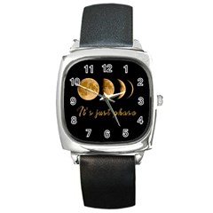 Moon phases  Square Metal Watch