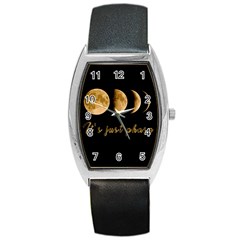 Moon phases  Barrel Style Metal Watch