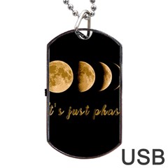 Moon Phases  Dog Tag Usb Flash (one Side) by Valentinaart