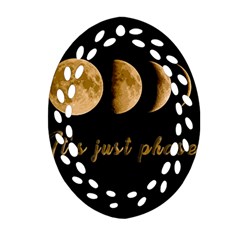 Moon phases  Oval Filigree Ornament (Two Sides)