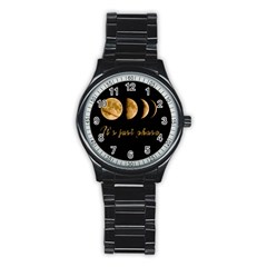 Moon phases  Stainless Steel Round Watch