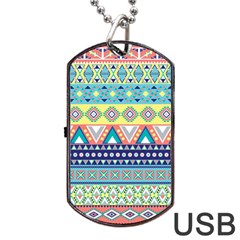 Tribal Print Dog Tag Usb Flash (two Sides) by BangZart