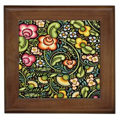 Bohemia Floral Pattern Framed Tiles by BangZart