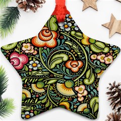 Bohemia Floral Pattern Ornament (star) by BangZart